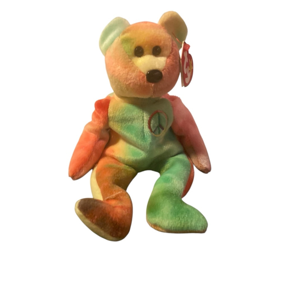 1996 Ty Peace Beanie Baby Multi-color Groovy Drip